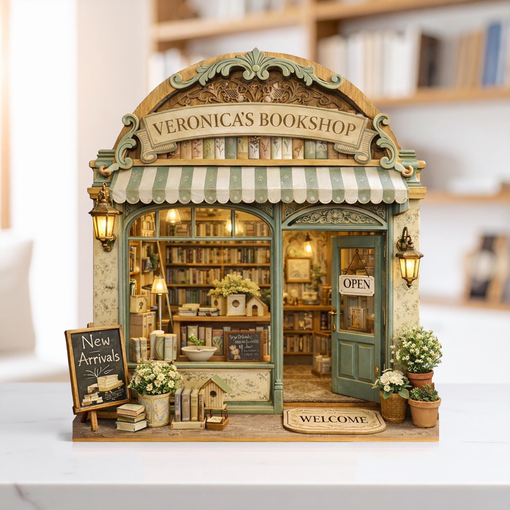 Personalized Vintage Bookstore Wooden Block, Bookshop Decor, Custom Book Lover & Reader Gift, Bookshelf Decore, Library Decor, Bookish Gift