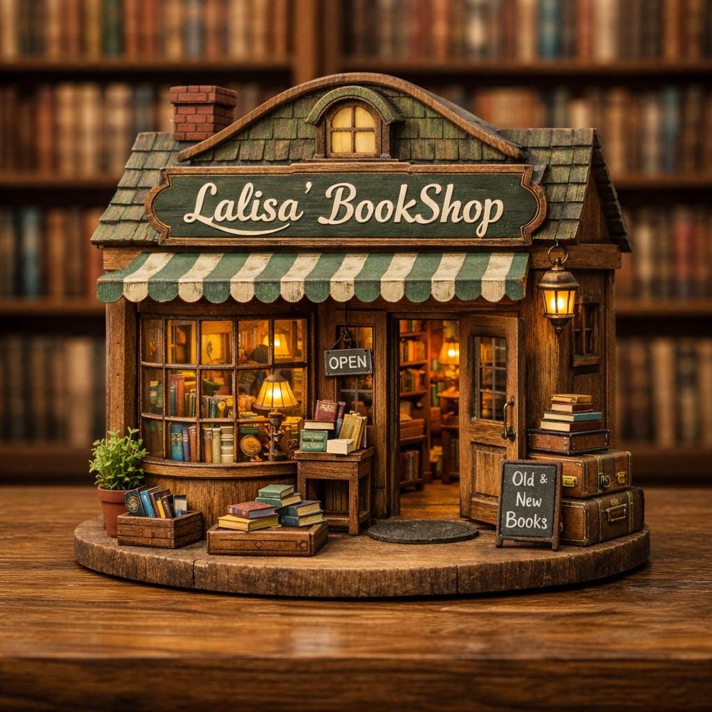 Personalized Bookstore Wooden Block, Custom Bookshop Decor, Book Lover Gift (Faux 3D)