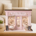 Personalized Tea Room 2D FLAT Wooden Block, Custom Tea Room Dollhouse Front Decor, Mini Tea Coffee Shop Display, Gift For Tea Lovers