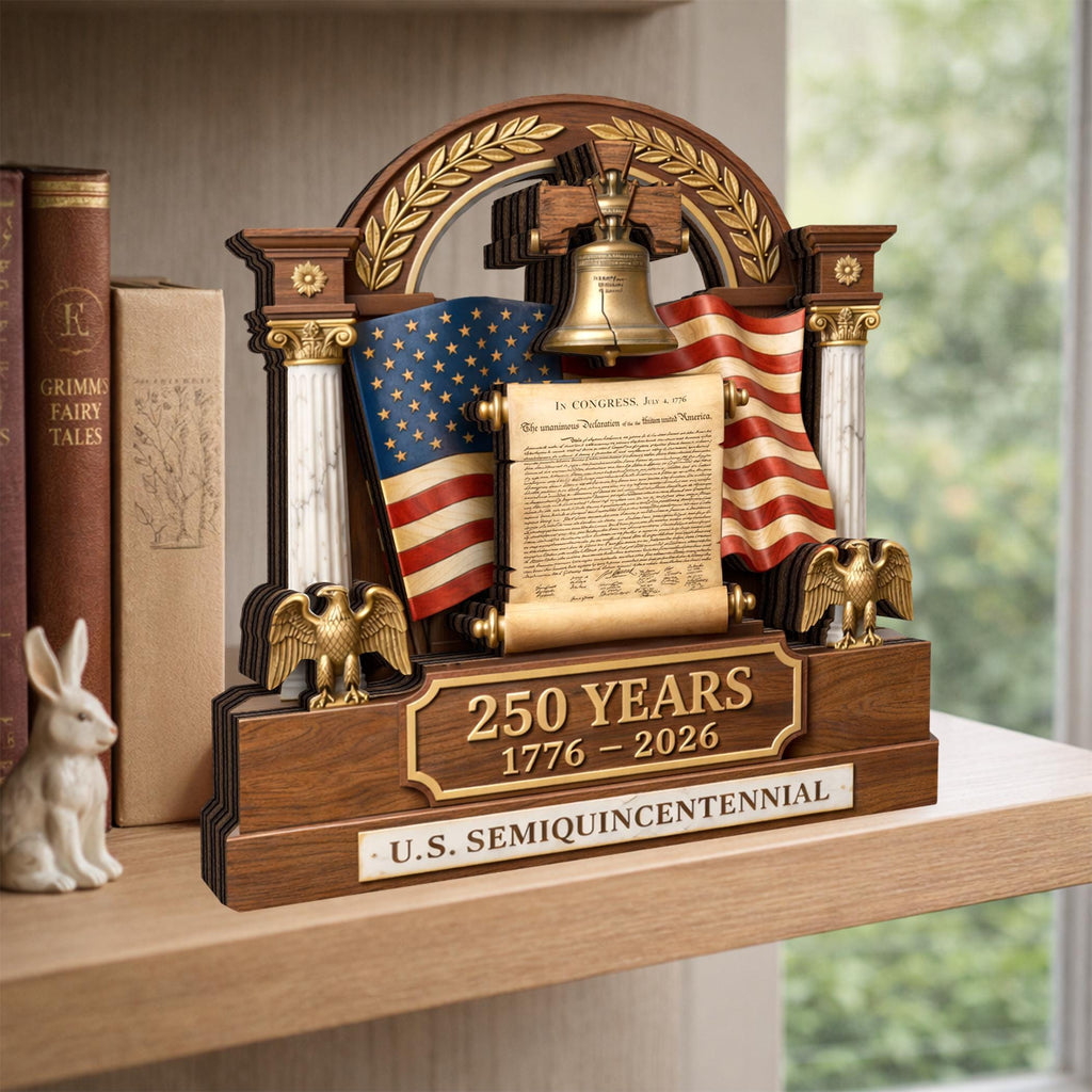 America 250th Anniversary Wooden Block Decoration, 1776-2026 Patriotic Decoration, USA Flag  Independence Day Decoration, 4th of Jully Decor