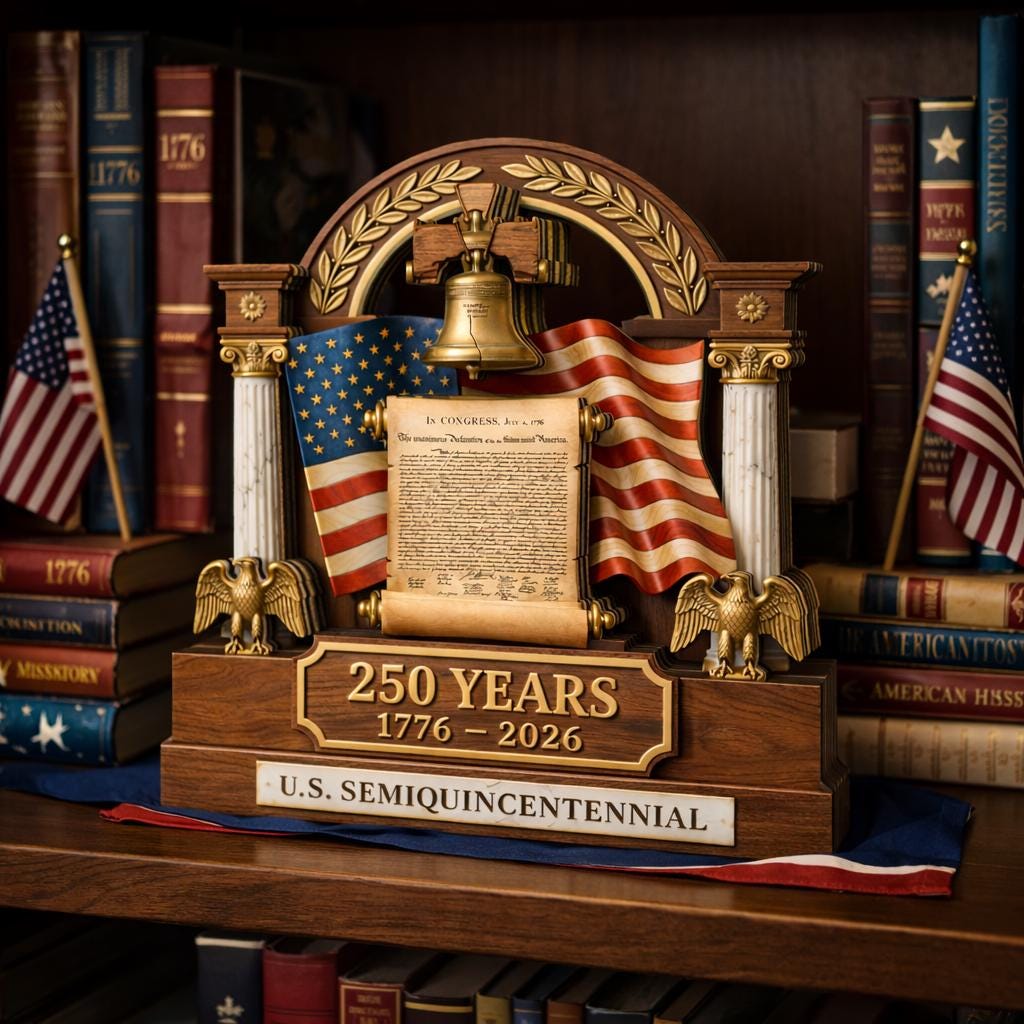 America 250th Anniversary Wooden Block Decoration, 1776-2026 Patriotic Decoration, USA Flag  Independence Day Decoration, 4th of Jully Decor