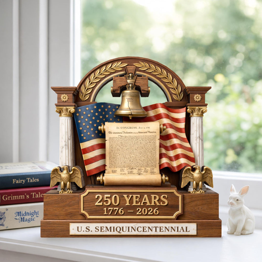 America 250th Anniversary Wooden Block Decoration, 1776-2026 Patriotic Decoration, USA Flag  Independence Day Decoration, 4th of Jully Decor