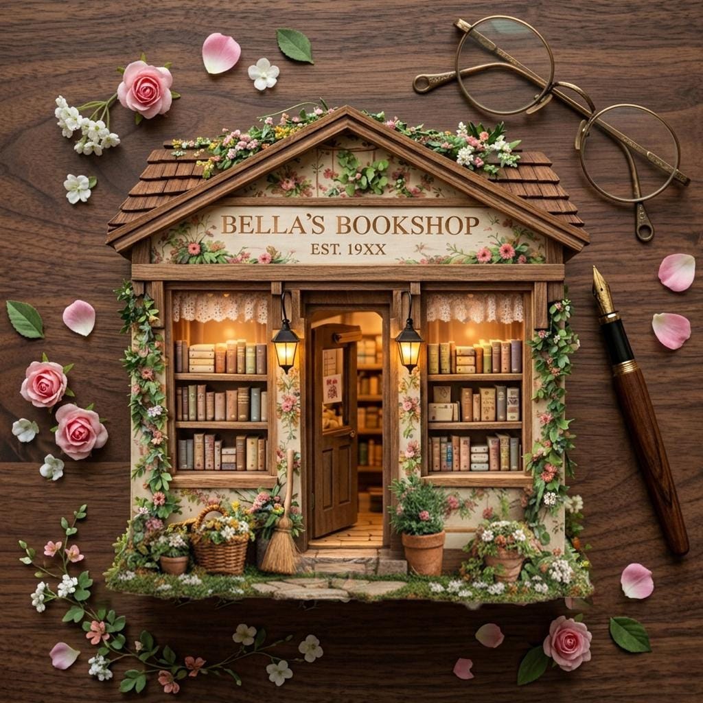 Custom Miniature Bookshop Diorama, Personalized Book Lover Gifts, Cozy Bookshelf Decor, Mini Library House, Reader Gift Idea, Bookstore Sign