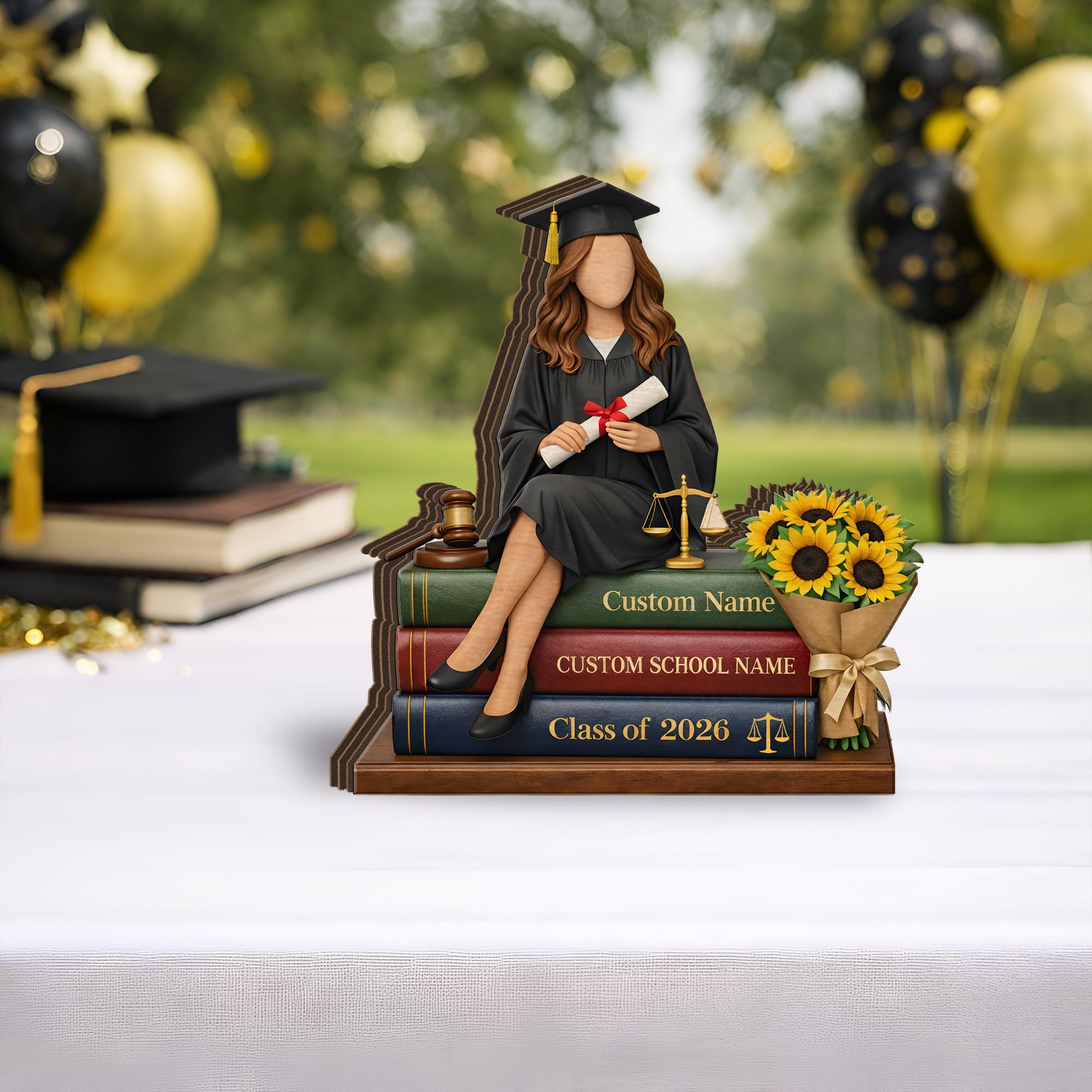 Custom Lawyer Graduation Wooden Block Personalized Law Graduate Class Year Name