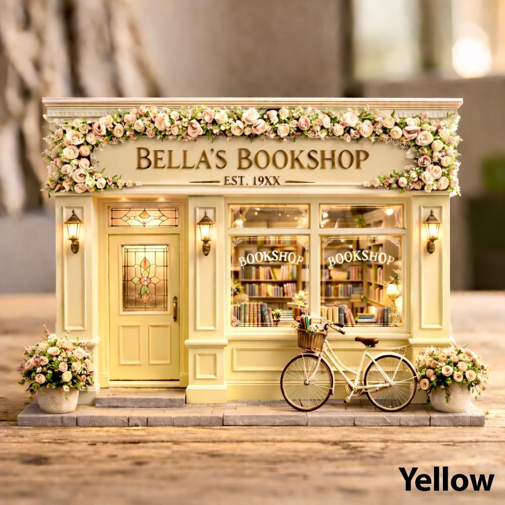 Personalized Mini Bookshop Decor - 2 Layered Wood Custom Name Bookstore Keepsake, Gift for Book Lover