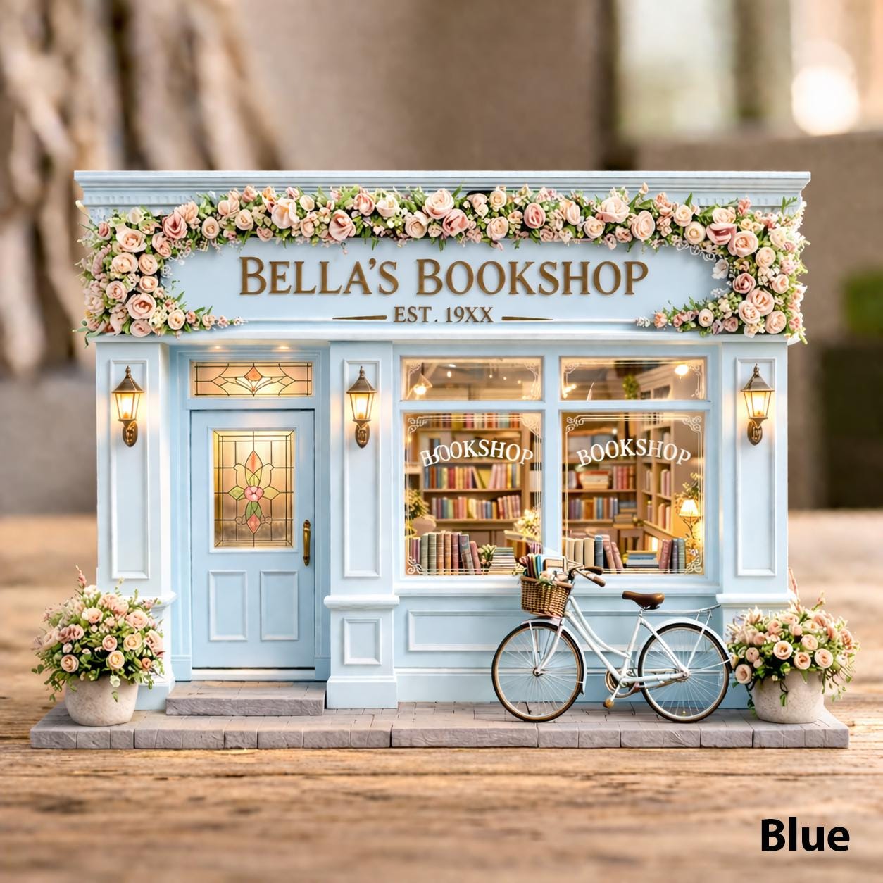 Personalized Mini Bookshop Decor - 2 Layered Wood Custom Name Bookstore Keepsake, Gift for Book Lover