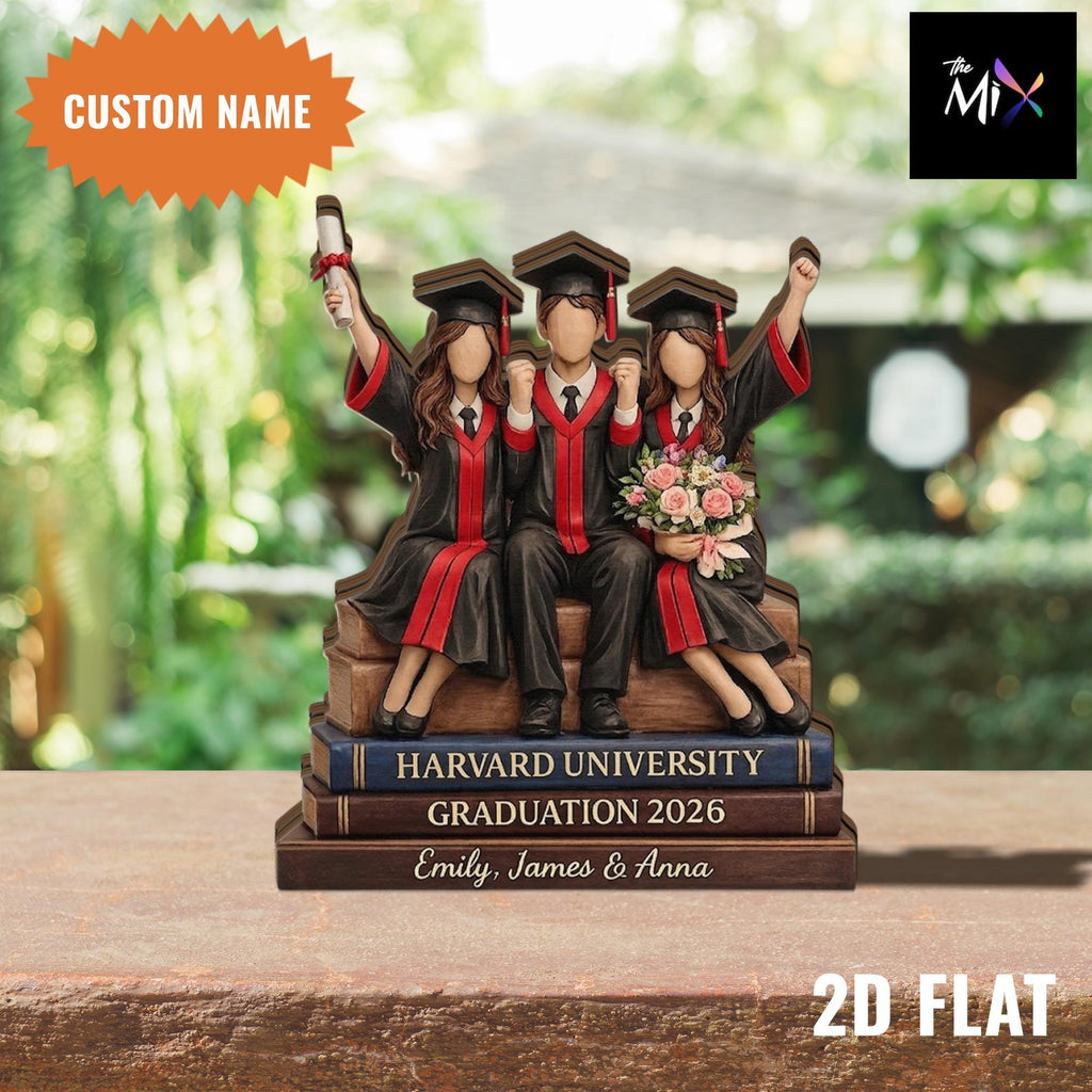 Personalized Graduation Wooden Block, Custom Graduate Group Keepsake, Class of 2026 Gift