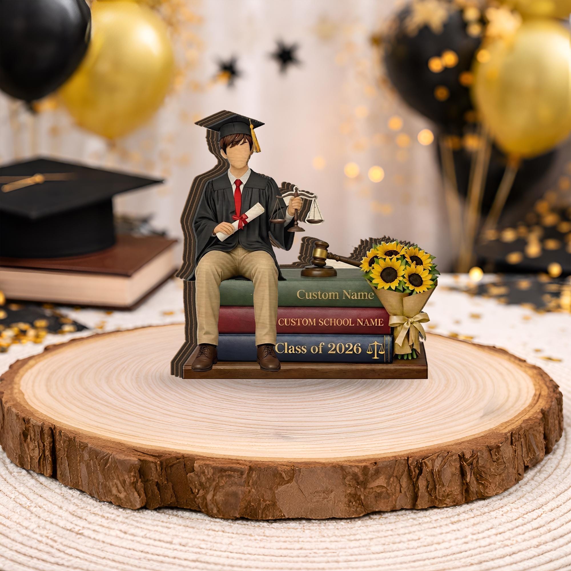 Custom Lawyer Graduation Wooden Block Personalized Law Graduate Class Year Name